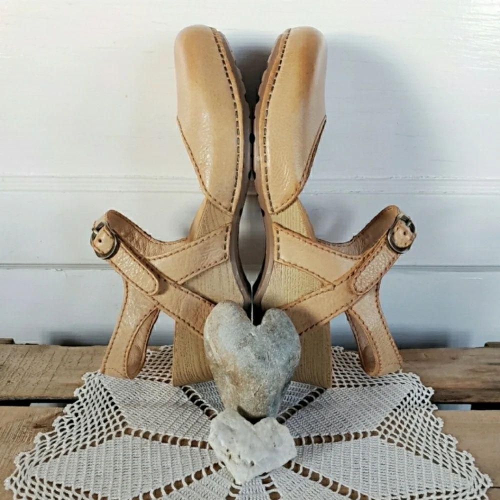 Champagne Dansko Tiffani Mary Jane Clog Sandal Strappy Slingback Boho 39 42 - Picture 5 of 8